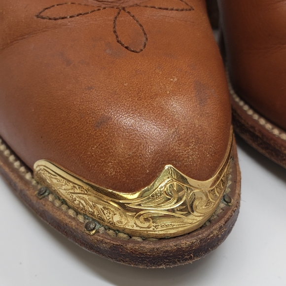 Vintage Frye USA Made Leather Cowboy Boots Size 10 - Picture 10 of 11